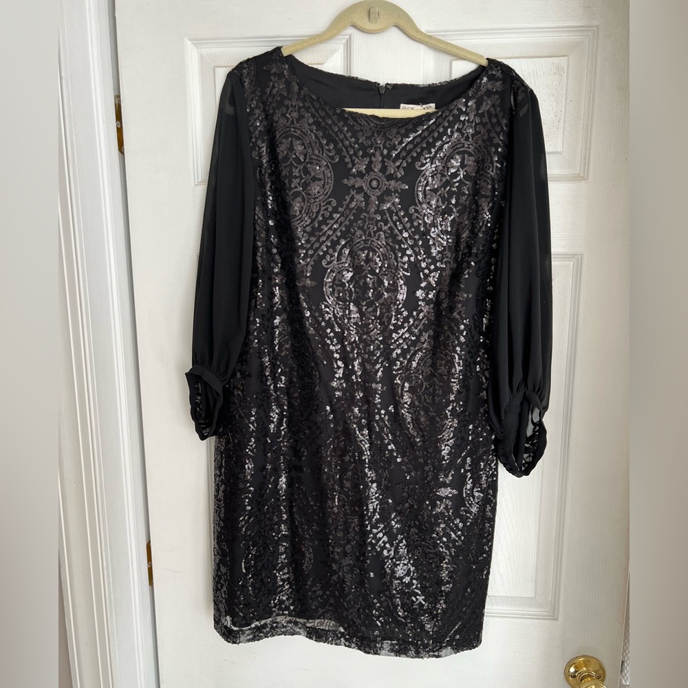 Eva Mendes NY & Company - black sequined dress, size 16